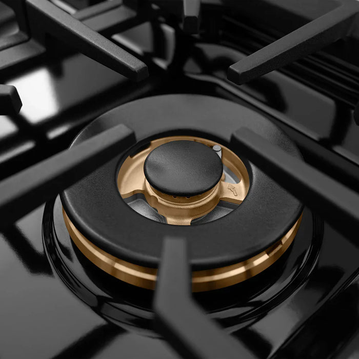 ZLINE 48" Paramount Dual Fuel Range, Electric Convection Oven, Black Satin Stainless Steel, Brass Burners SDRBS-BR-4809K