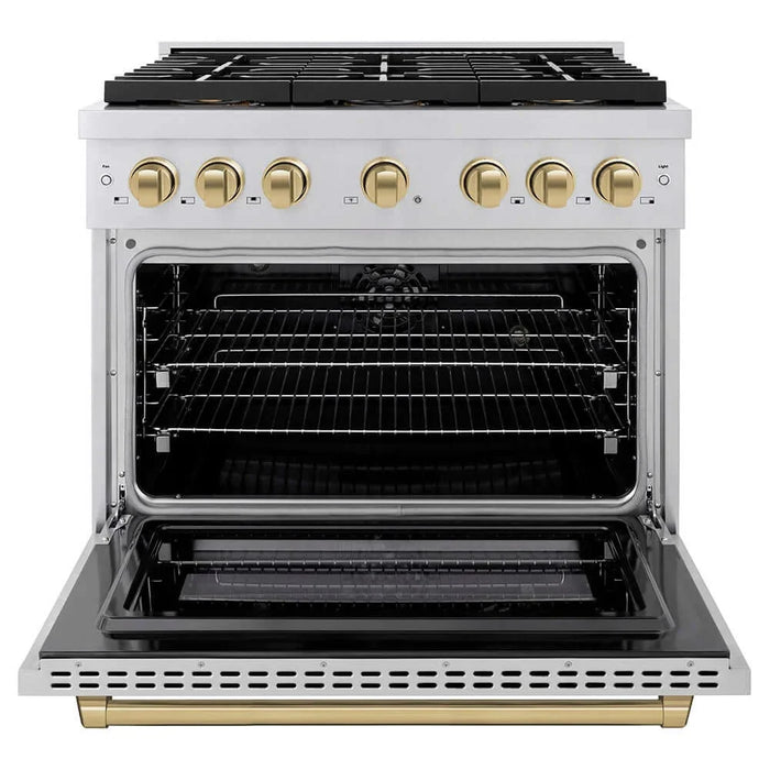 ZLINE 36" Paramount Dual Fuel Range DuoPro™ Cooktop, Electric Convection Oven PSDRZ-36-CB09K