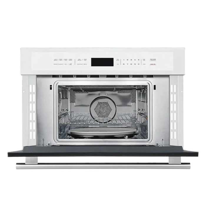 Forno Oliena Espresso 30" Microwave Oven in White with Stainless Steel Handle, FMWDR3093-30WHT