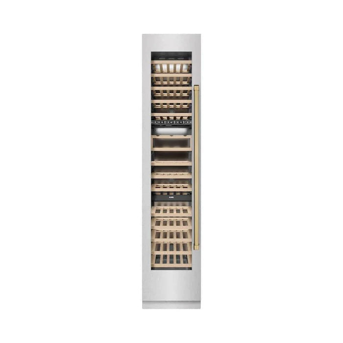 ZLINE 18"Triple Zone 68 Bottle Left Hinge Column Wine Cooler, DuraSnow® Stainless Steel Champagne Bronze RCWVLZ-SN-18-CB