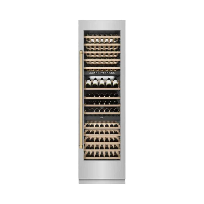 ZLINE 24"Triple Zone 100 Bottle Column Wine Cooler, Stainless Steel Champagne Bronze RCWVZ-304-24-CB