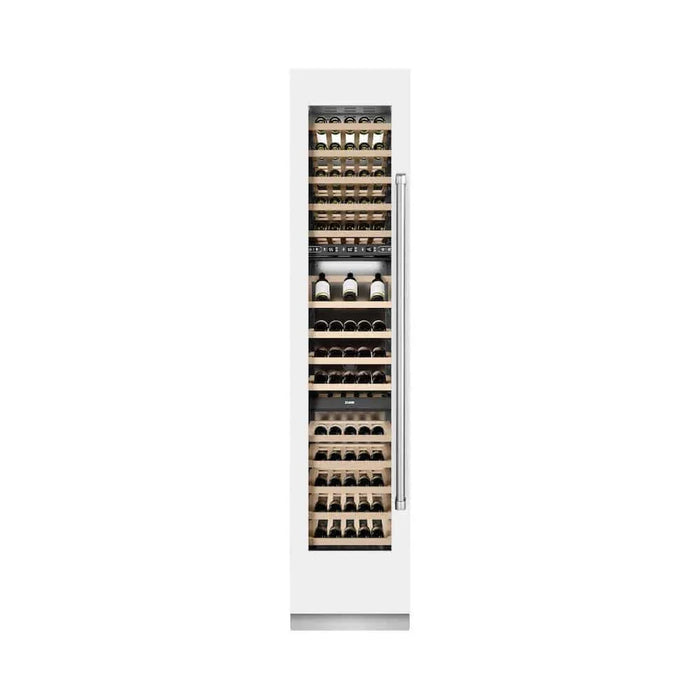 ZLINE 18"Triple Zone 68 Bottle Left Hinge Column Wine Cooler, White Matte Stainless Steel RCWVL-WM-18