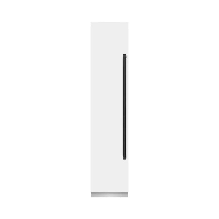 ZLINE 18" Left Hinge Column Freezer White Matte Stainless Steel, Graphite Gray Interior Matte Black RCFVLZ-WM-18-MB09K