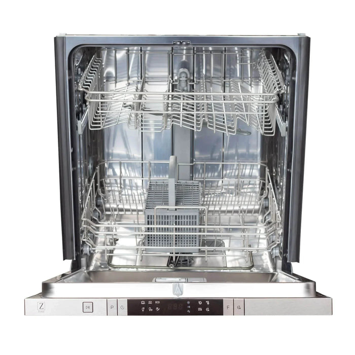 ZLINE 24" Dishwasher In Black Stainless Steel, Stainless Tub, Modern Style Handle DW-BS-H-2409K