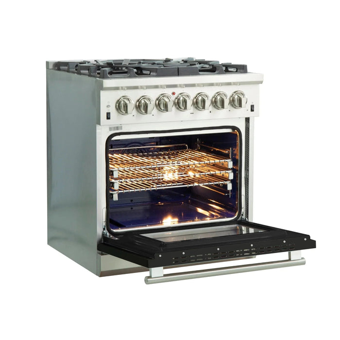 FORNO Capriasca 30" Dual Fuel Range FFSGS6187-30BLK
