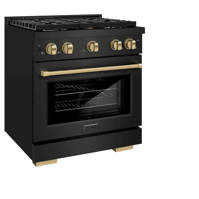 ZLINE 30"Gas Range, Convection Gas Oven, Black Champagne Bronze, SGRBZ-30-CB