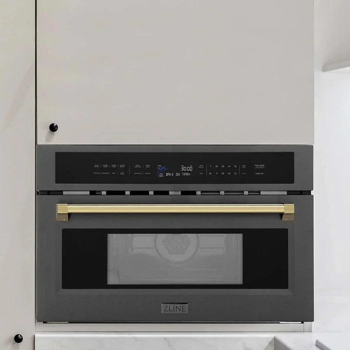 ZLINE 30” Convection Microwave, Black Stainless, Gold MWOZ-30-BS-G09K
