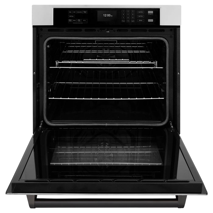 ZLINE 30" Autograph Edition Professional True Convection Single Wall Oven, Air Fry, Self Clean, Stainless Steel, Matte Black WASZ-30-MB