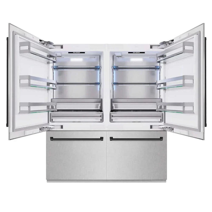 ZLINE 72" Built-In Bottom Freezer Refrigerator,Water Dispenser, Ice Maker, DuraSnow® Matte Black RBITZ-SN-72-MB09K