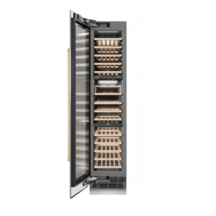 ZLINE 18"Triple Zone 68 Bottle Left Hinge Column Wine Cooler, Stainless Steel Polished Gold RCWVLZ-30418-G