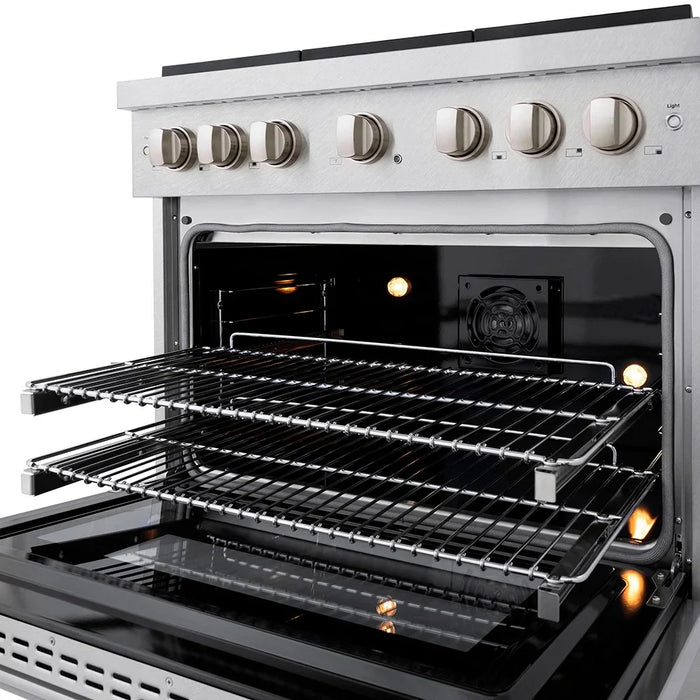 ZLINE 36" Paramount Dual Fuel Range DuoPro™ Cooktop, Electric Convection Oven PSDRS-WM-3609K