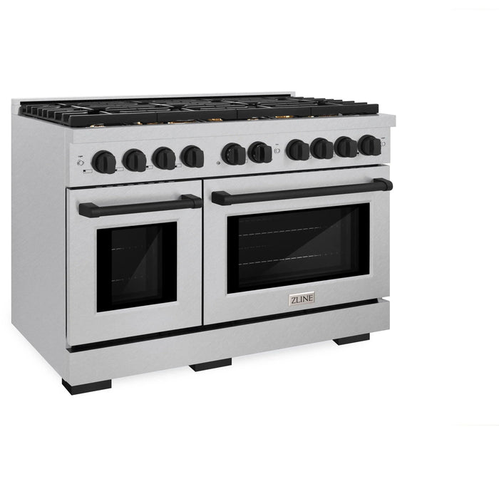 ZLINE 48"Paramount Dual Fuel Range DuraSnow® Matte Black SDRSZ-48-MB09K