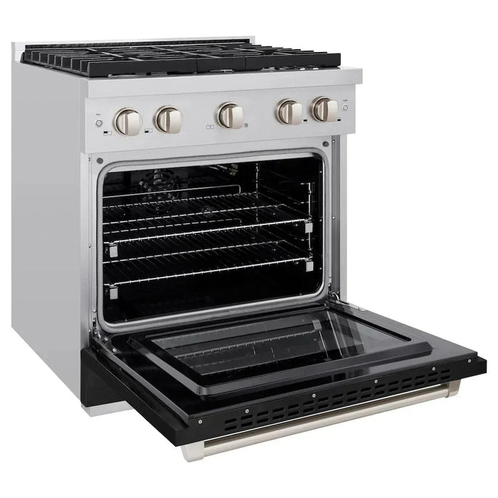 ZLINE 30"Paramount Dual Fuel Range Stainless Steel, Black Matte, SDR-BLM-3009K