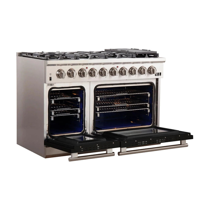FORNO Capriasca 48" Dual Fuel Range FFSGS6187-48BLK