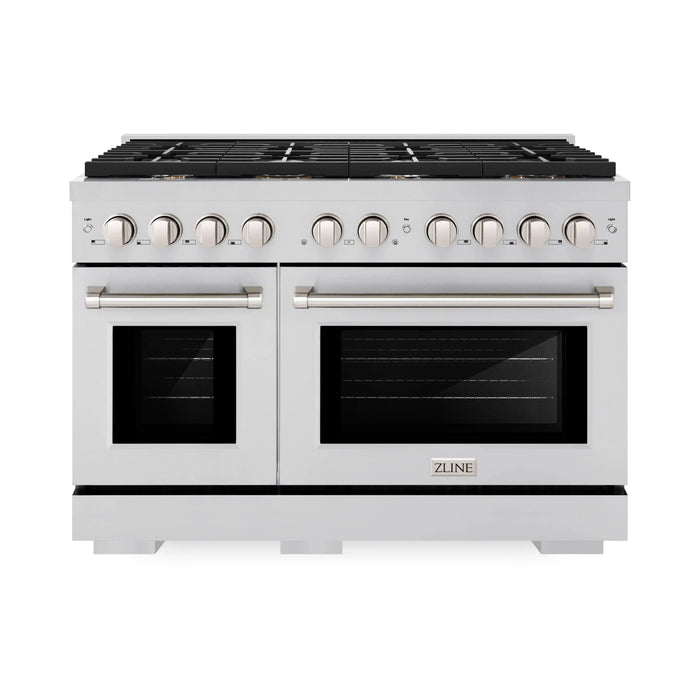 ZLINE 48"Paramount Dual Fuel Range Stainless Steel, Brass Burner, SDR-BR-4809K