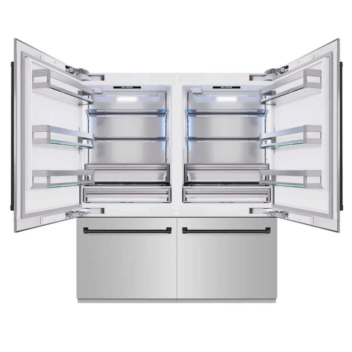 ZLINE 72" Built-In Bottom Freezer Refrigerator,Water Dispenser, Ice Maker, Matte Black RBITZ-304-72MB