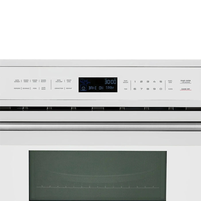 Forno Oliena Espresso 30" Microwave Oven in White with Stainless Steel Handle, FMWDR3093-30WHT