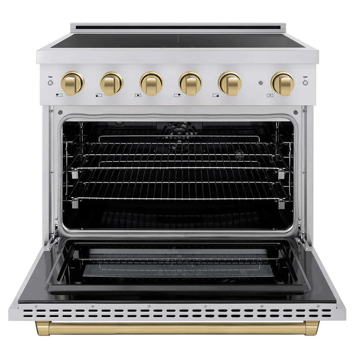 ZLINE 36" Paramount Induction Range, Cooktop, Electric Convection Oven, Satin Stainless Steel SINRSZ-36-CB