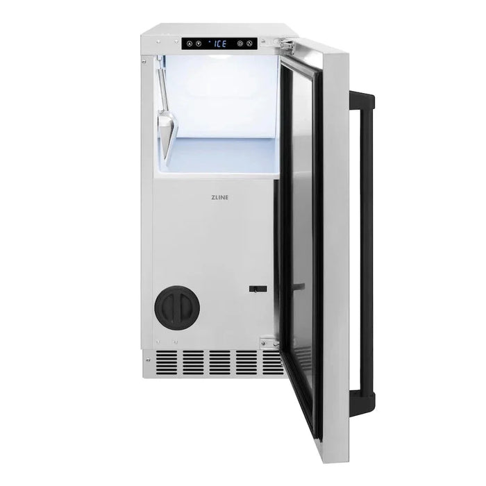 ZLINE 15" Touchstone Clear Cube Ice Maker Drain Pump Stainless Steel Matte Black ICCDZ-ST-15-MB09K