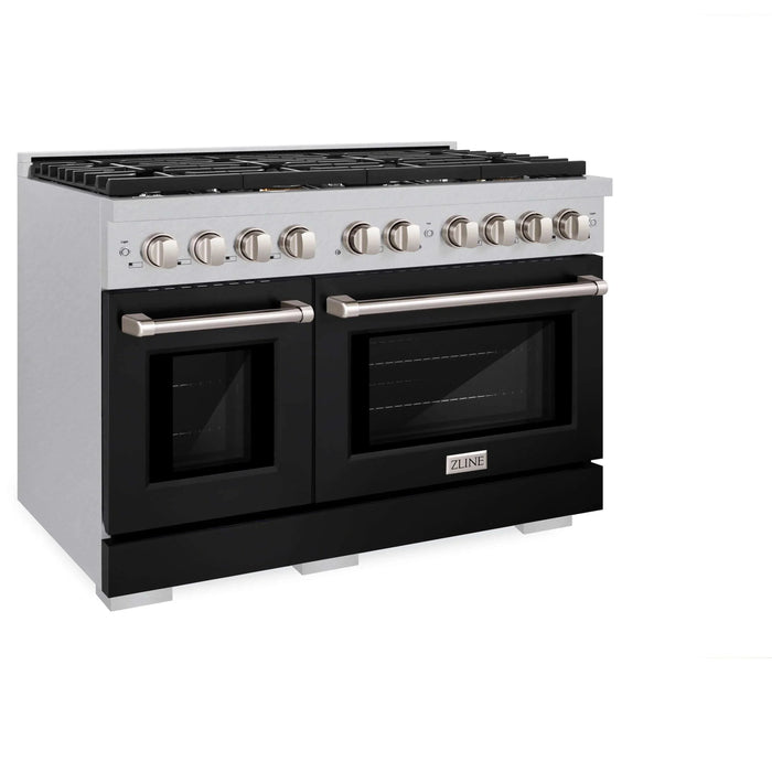 ZLINE 48"Paramount Dual Fuel Range DuraSnow® Black Matte SDRS-BLM-4809K