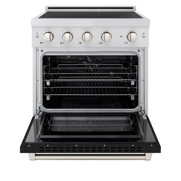 ZLINE Paramount Induction Range, Cooktop, Electric Convection Oven, Satin Stainless Steel SINRS-BLM