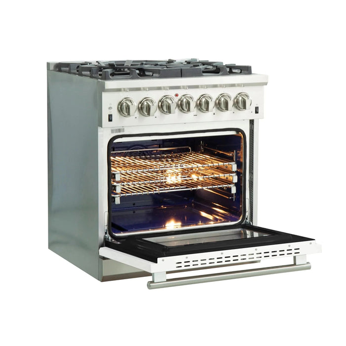 FORNO Capriasca 30" Dual Fuel Range FFSGS6187-30WHT