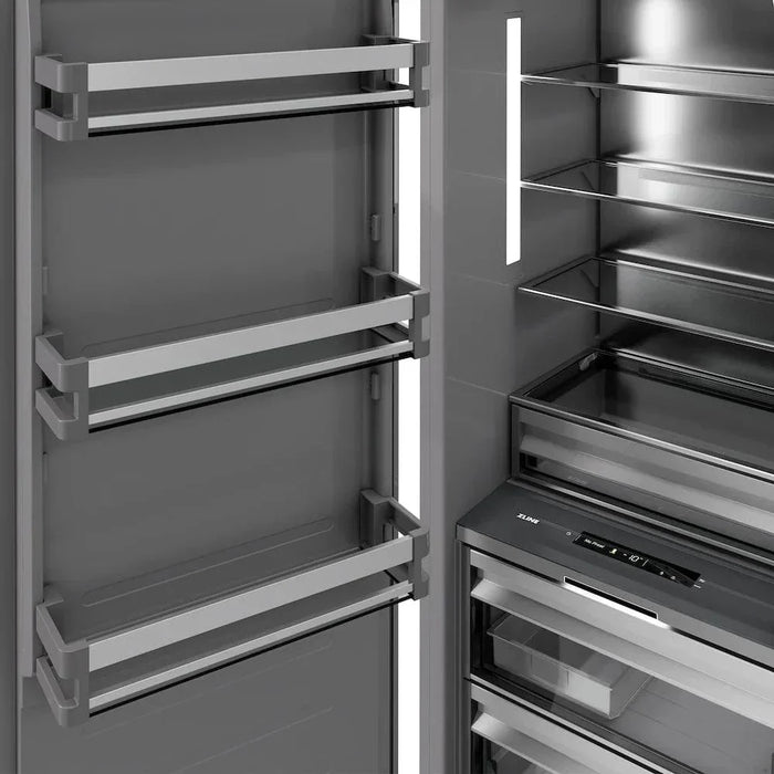 ZLINE 18" Right Hinge Column Freezer Stainless Steel, Graphite Gray Interior RCFVR-304-1809K