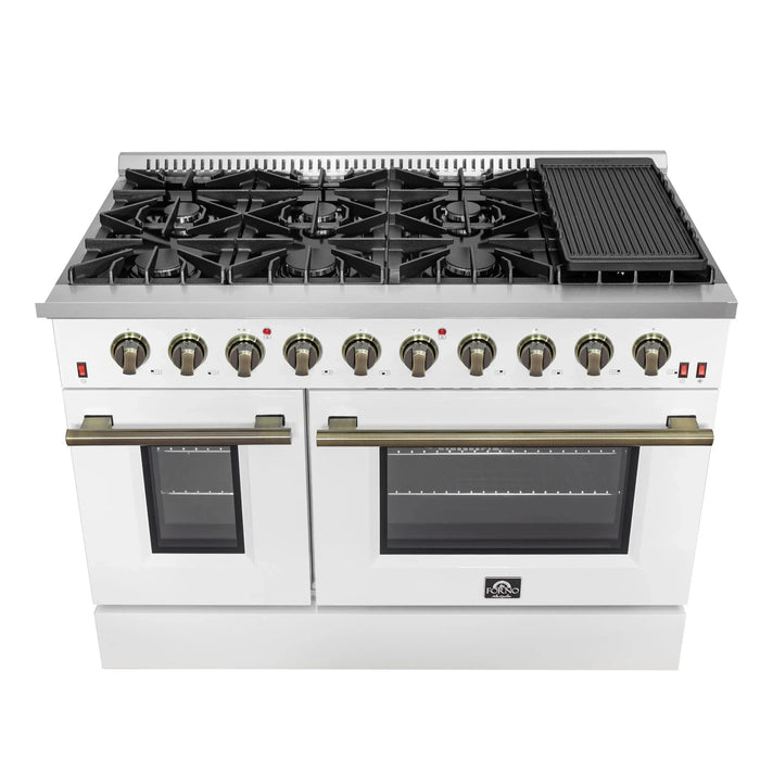 FORNO Galiano 48" Gas on Gas Range FFSGS6244-48WHT