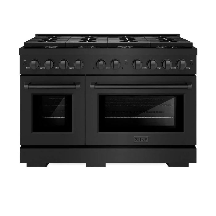 ZLINE 48 in.Gas Range, Convection Gas Oven, Black Stainless Steel, SGRB-4809K