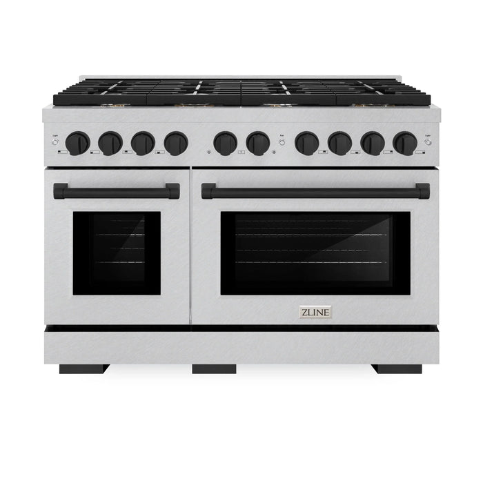 ZLINE 48"Paramount Dual Fuel Range DuraSnow® Matte Black SDRSZ-48-MB09K