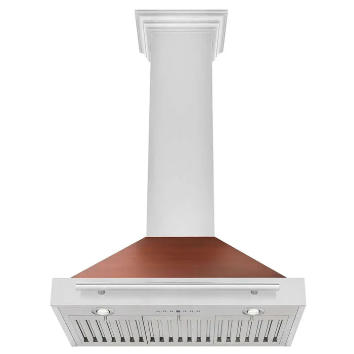 ZLINE Convertible Stainless Steel Range Hood, Copper Shell, Stainless Steel Handle KB4STX-C