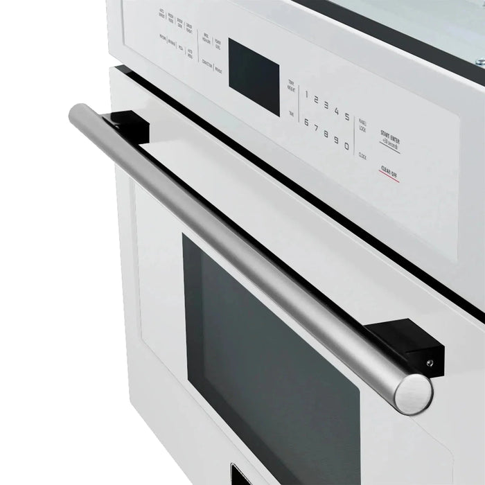 Forno Oliena Espresso 30" Microwave Oven in White with Stainless Steel Handle, FMWDR3093-30WHT