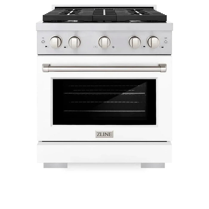 ZLINE 30"Paramount Dual Fuel Range Stainless Steel, White Matte, SDR-WM-3009K