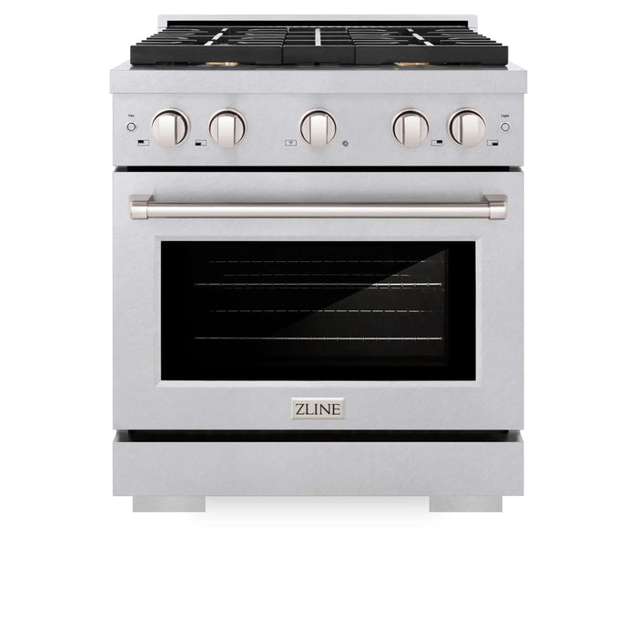 ZLINE 30"Paramount Dual Fuel Range DuraSnow® Brass Burners SDRS-BR-3009K