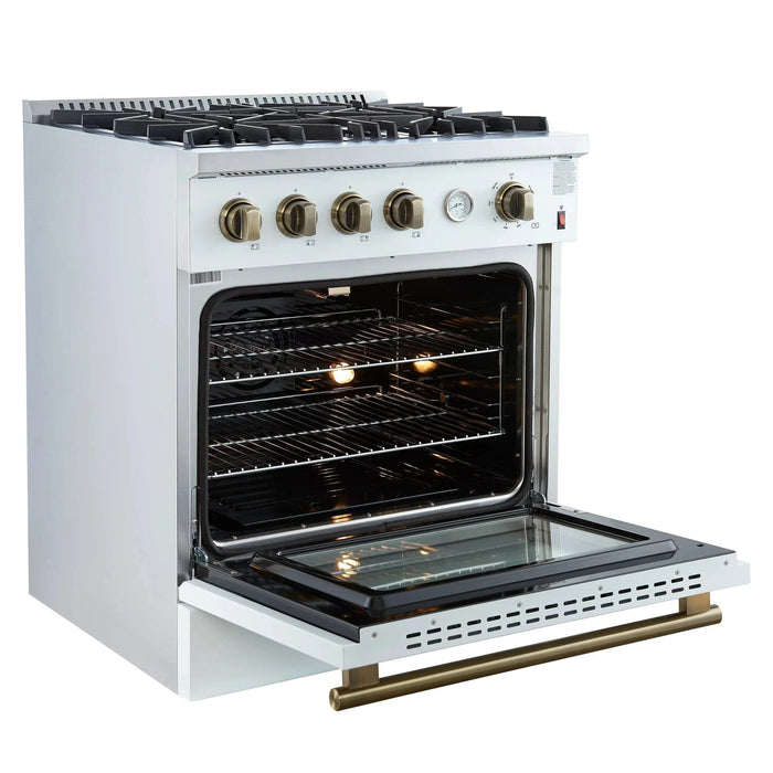 FORNO Marco 30" Gas on Gas Range FFSGS6277-30WHT