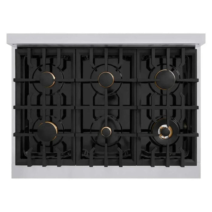 ZLINE 48" Select Dual Fuel Range Gas Cooktop Electric Convection Oven Stainless Steel Gold HDRZ-48-G09K