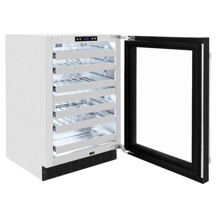 ZLINE 24" Touchstone Dual Zone 44 Bottle Wine Cooler Black Matte Glass Door RWDO-BLM-24