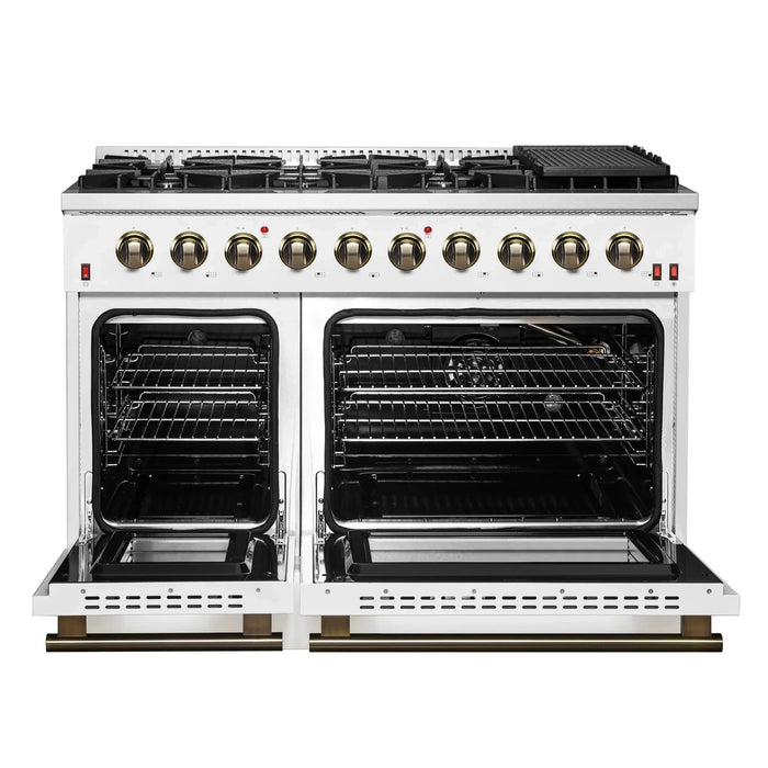 FORNO Galiano 48" Gas on Gas Range FFSGS6244-48WHT