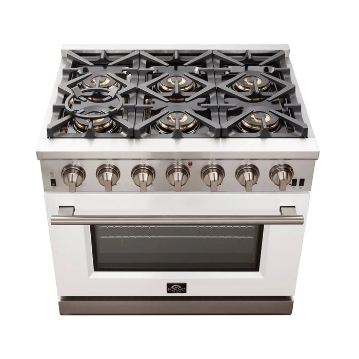 FORNO Capriasca 36" Gas on Gas Range FFSGS6260-36WHT