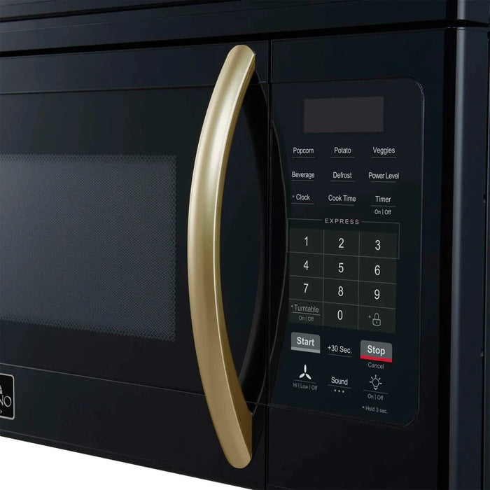 Forno Scalo 30"Over the Range Microwave, Black Stainless Steel, FOTR3007-30BLK