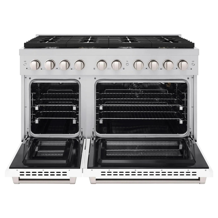 ZLINE 48"Paramount Dual Fuel Range Stainless Steel, White Matte, SDR-WM-4809K
