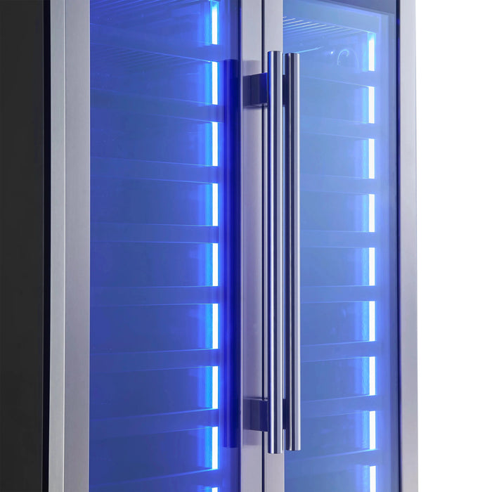 FORNO Campania 32" 120 Bottle Triple Zone French Door Wine Cooler FWCDR6635-32S