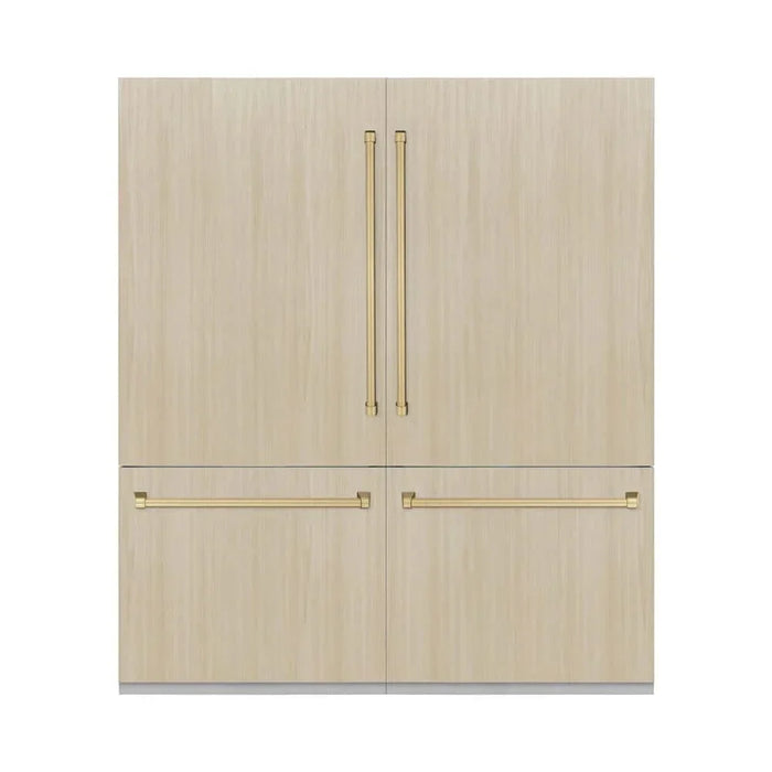 ZLINE 72" Panel Ready Built-In Bottom Freezer Refrigerator,Water Dispenser, Ice Maker, Champagne Bronze RBITZ-72-CB09K
