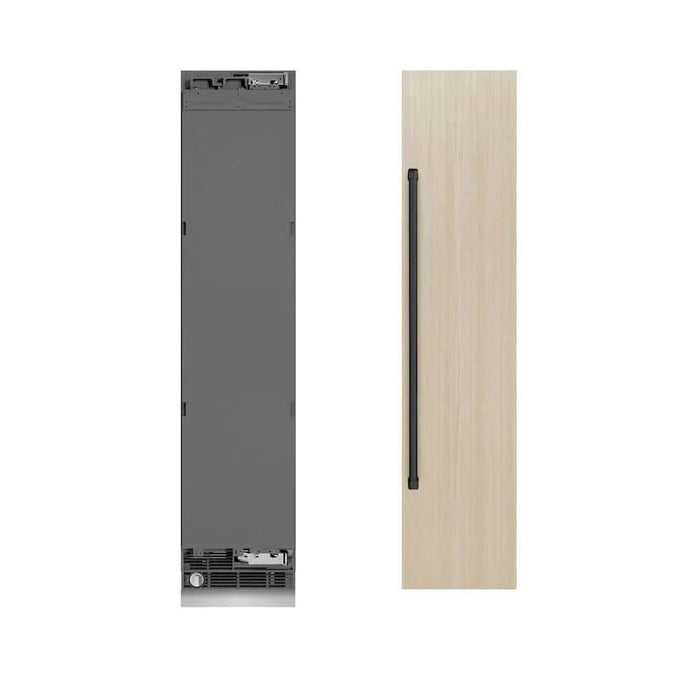 ZLINE 18" Panel Ready Right Hinge Column Freezer, Graphite Gray Interior Matte Black RBCFVRZ-18-MB