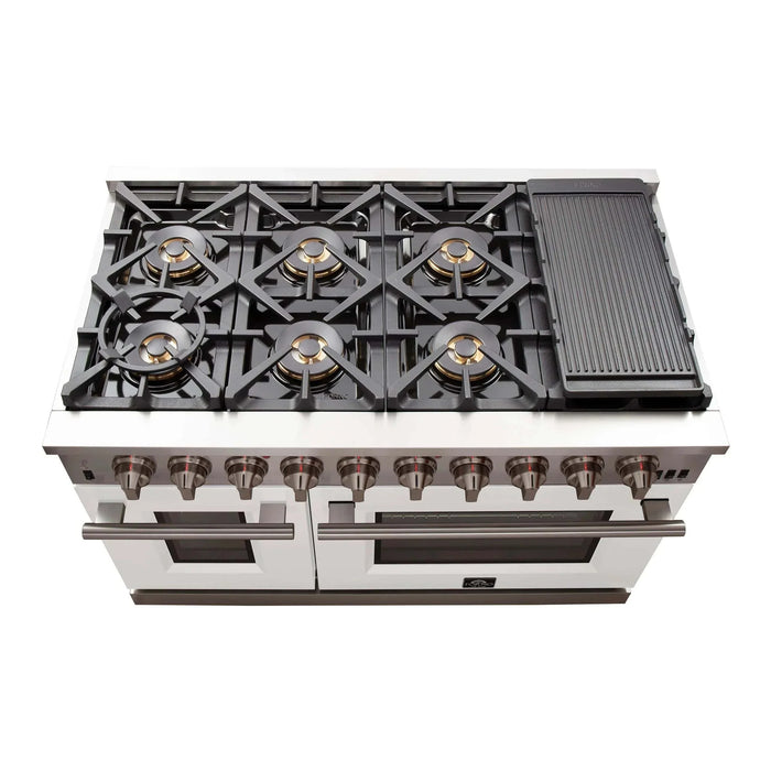 FORNO Capriasca 48″ Gas on Gas Range FFSGS6260-48WHT