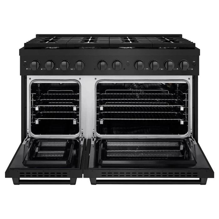 ZLINE 48 in.Gas Range, Convection Gas Oven, Black Stainless Steel, SGRB-4809K