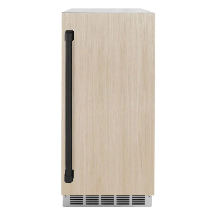 ZLINE 15" Touchstone Clear Cube Ice Maker Drain Pump Panel Ready Door Black Matte Door ICCDPZ-15-MB