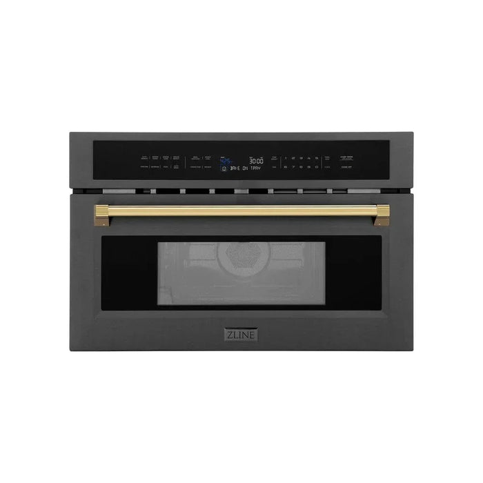 ZLINE 30” Convection Microwave, Black Stainless, Gold MWOZ-30-BS-G09K