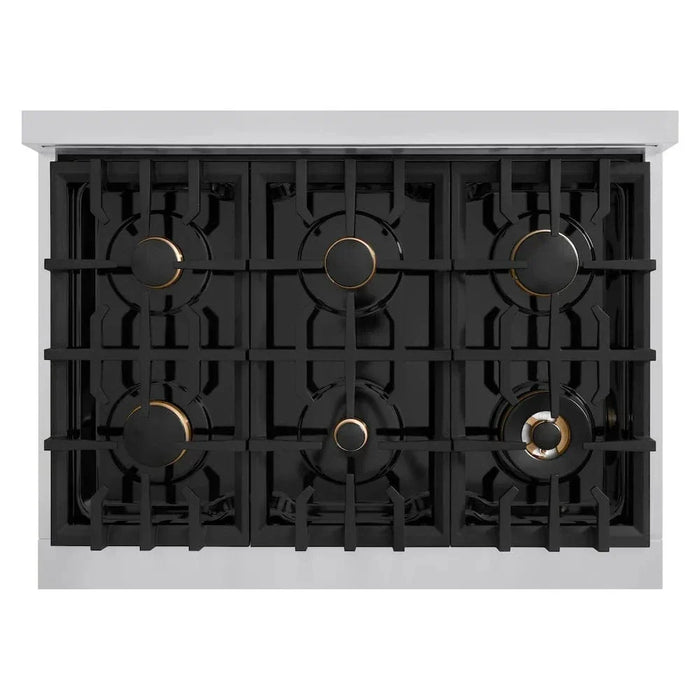 ZLINE 36" Select Gas Range Convection Gas Oven Stainless Steel Matte Black HGRZ-36-MB09K