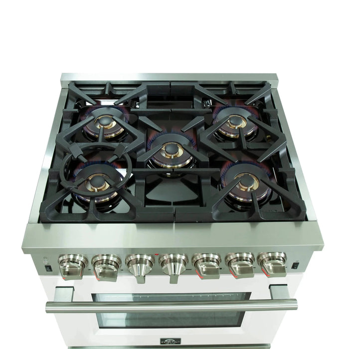 FORNO Capriasca 30" Dual Fuel Range FFSGS6187-30WHT